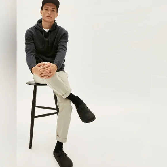 New Everlane Men Dark Gray Hoodie Wool Sweater Size Large - Picture 2 of 13